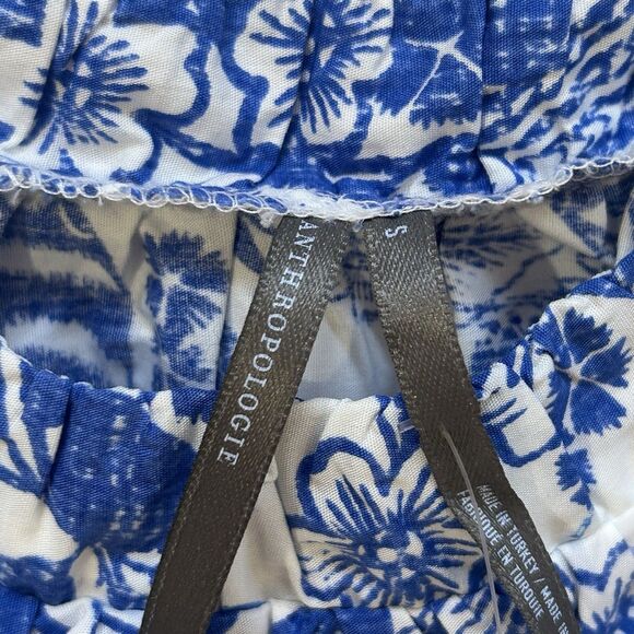 ANTHROPOLOGIE Sleeveless Poplin Floral Smocked Midi Dress Women's Size S - Picture 5 of 7